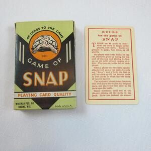 Vintage 1920s Snap Card Game & Box Whitman Art Deco Anthropomorphic Animals RARE